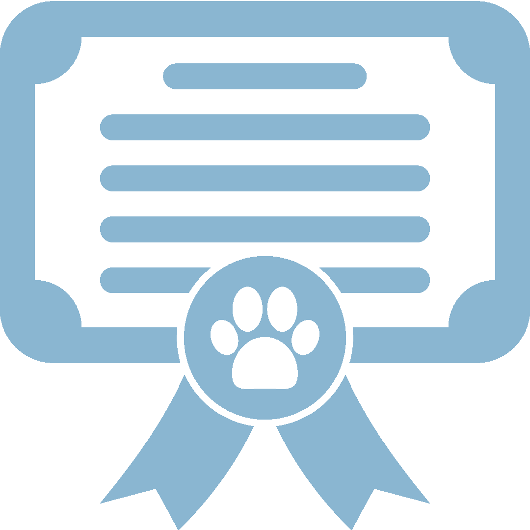 drawing of an award in blue