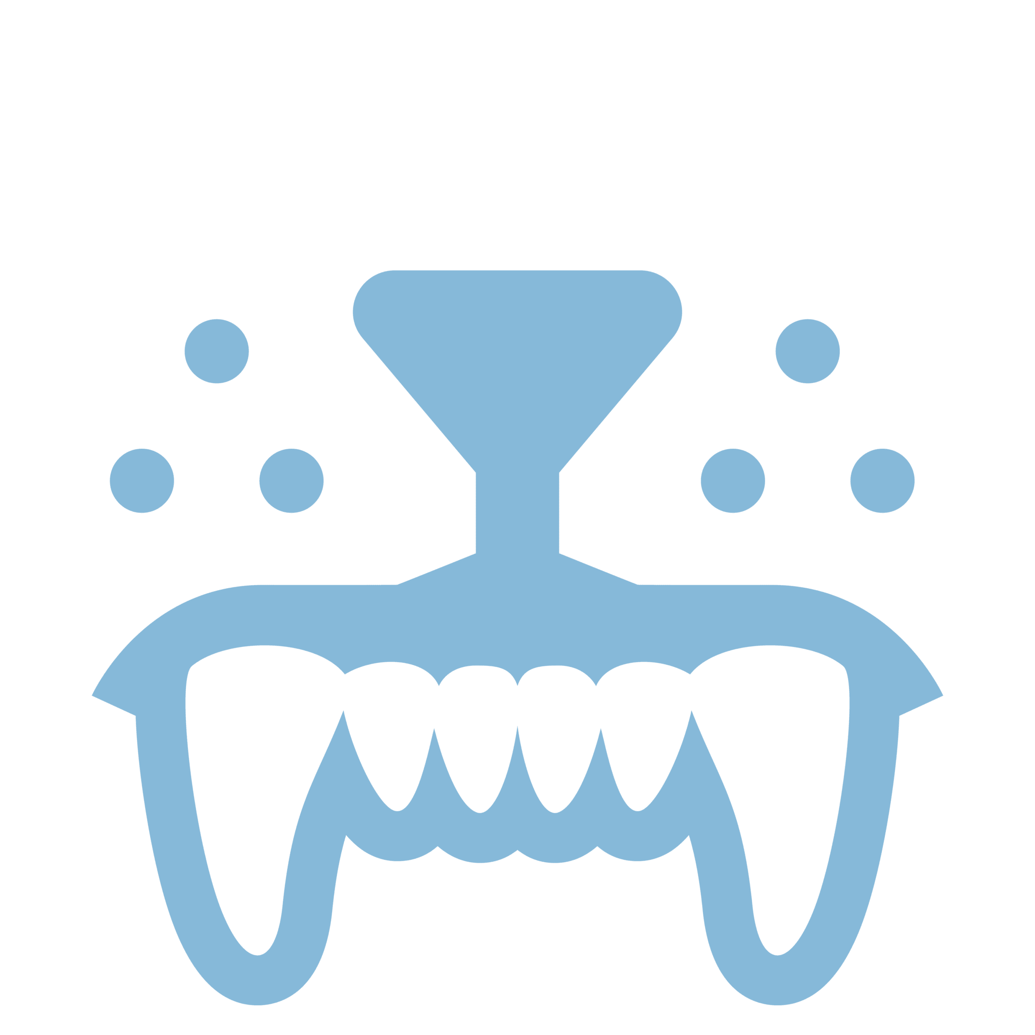 drawing of a dogs teeth and nose in blue